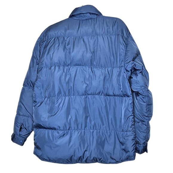 Lands End Mens Blue Puffer Jacket M Goosedown Insulation Button Closure Down - Picture 2 of 9